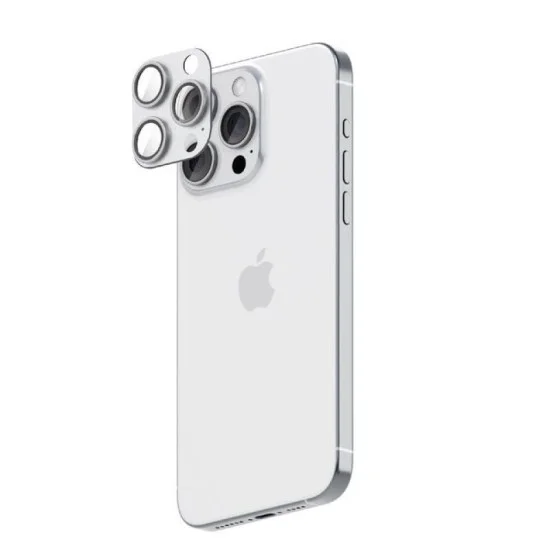 Smartix Premium Aluminium Camera Glass for iPhone 16 Pro/Pro Max - White Titanium